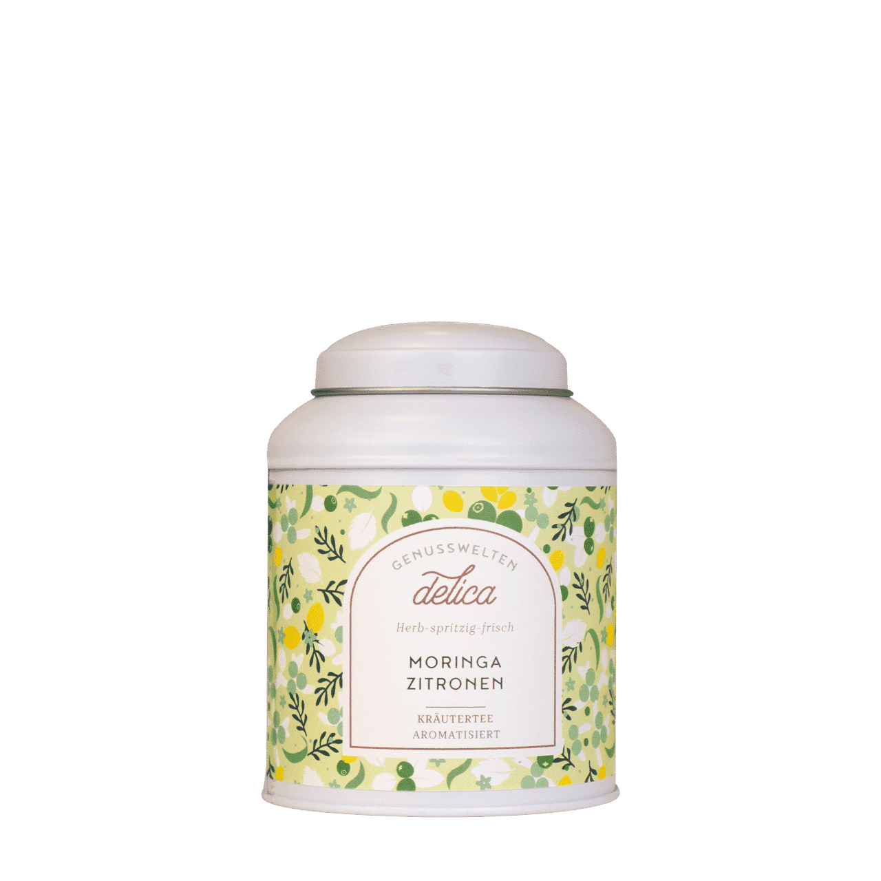 delica Moringa Zitrone Kräutertee in Teedose